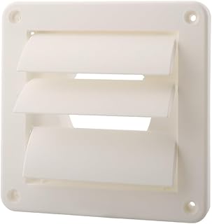 1475W White Plastic Louvered Outdoor Vent Cover for 3 inch Pipe, UV Protection and Protect Against the Elements