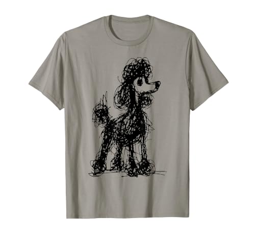 Abstract Poodle Line Art Minimalist Dog Lover Design T-Shirt