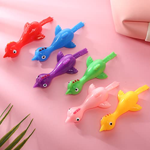 96 Pcs Slingshot Chicken Finger Toys Rubber Slingshot Toys Chicken Flying Turkey For Children Birthday Carnival Party Flying Games Mexican Fiesta Party Stretch And Relax Favors, 6 Colors #TOP6