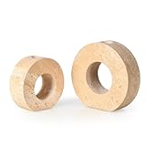 2x nat&uuml;rliche Marmor-Kerzenhalter | Beige Travertin Stein