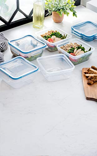 Snapware Total Solution Square Plastic Meal Prep Food Storage Set (10-Piece, BPA Free, Meal Prep, Leak-Proof, Microwave, Freezer and Dishwasher Safe) - Thumbnail 3