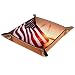 Ledertablett für Damen, Schmuckkästchen, Schmuck, Make-up, Organizer für Schreibtisch, Kommode, Nachttisch, amerikanische Flagge bei Sonnenuntergang