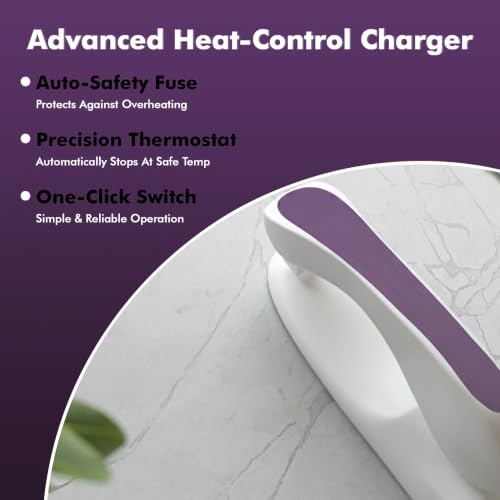 Image of Electric Hot Water Bag For Pain Relief With Velvet Sleeve Heating Pad | 1 Year Warranty | Electric Heating Pad with 6 Layer Cover | Fast Gel Hot Bag (Royal Lavender)