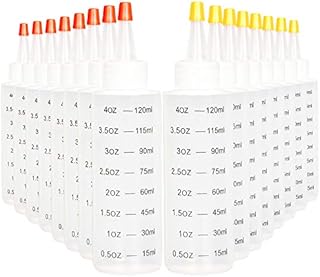 Youngever 16 Pack 120ML Re-usable Plastic Squeeze Bottles with Tip Cap, HDPE Squeeze Bottles for Crafts, Food Art, Glue, Henna, Ketchup, BBQ, Sauces, Syrup (4 Ounce)
