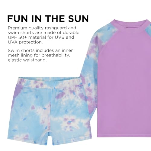 Kids Swim Set for Girls & Boys with Long Sleeve Rash Guard, Swim Shorts, Sunglasses for Ages 3-10 Years4