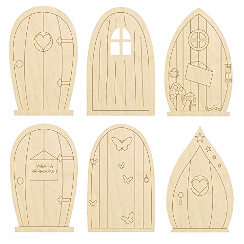 Mini Porta Fada | Portas De Fada De Madeira Para DIY,Mini janela de artesanato de portas de jardim p