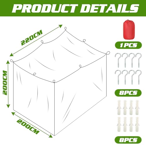 Moskitonetz 200 x 220 x 200 cm, Moskitonetz Bett, Feinmaschig und langlebig, Mosquito Net Bed für Zuhause und Camping Geeignet.