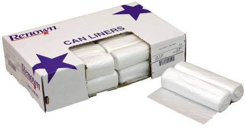 Renown REN11005-CA Trash Can Liners, 24" x 24", 10 gal, 8 mil, Natural (Roll of 50) (Pack of 20)