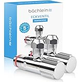 Bächlein Universal Eckventil selbstdichtend [2er Set], 1/2 Zoll Eckregulierventil für Kalt- und Warmwasserleitungen mit klassischem Schraubverschluss