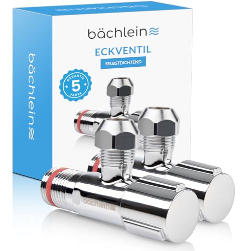 Bächlein Universal Eckventil selbstdichtend [2er Set], 1/2 Zoll Eckregulierventil für Kalt- und...