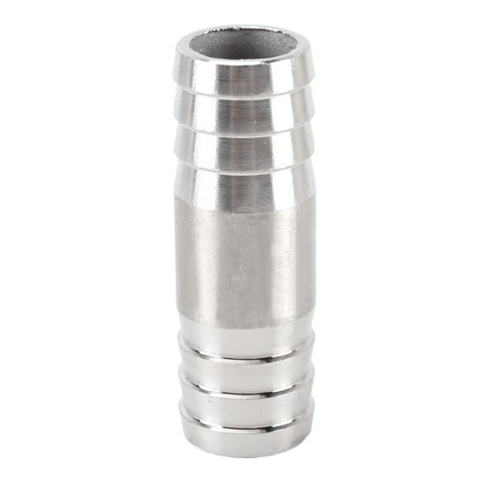Yjqhody One Color Pagoda Joint Hose Barb Connector, 304 Stainless Steel Double Barbed 2 Way Equals Straight Pipe Fitting 1Piece(20Mm)