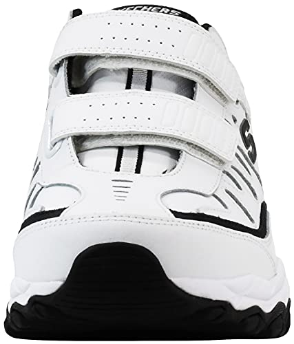 Skechers Men's Afterburn Strike Memory Foam Velcro Sneaker White/Black 10 M US