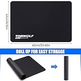 TOBWOLF Non-Slip Workout Mat for Under Desk Ellipticals, Exercise Mat for Ellipse Leg Exerciser Machine, Apply to Foot & Leg Pedal Exerciser for Seniors Fitness, Enhanced Stability & Floor Protection