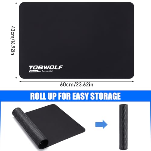TOBWOLF Non-Slip Workout Mat for Under Desk Ellipticals, Exercise Mat for Ellipse Leg Exerciser Machine, Apply to Foot & Leg Pedal Exerciser for Seniors Fitness, Enhanced Stability & Floor Protection