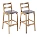 (2 Stück) Hoher Hocker, Massivholz-Barhocker Im Nordischen Stil, H71 cm Hoher Küchenleder-Polsterstuhl, Geeignet Für Zuhause/Bar/Café (Farbe: B) (B) Geeignet Für Bistros, Cafés, Wohnzimmer Usw.