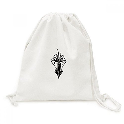 Sac à dos cordon pieuvre noire artistique en toile durable et finitions soignées