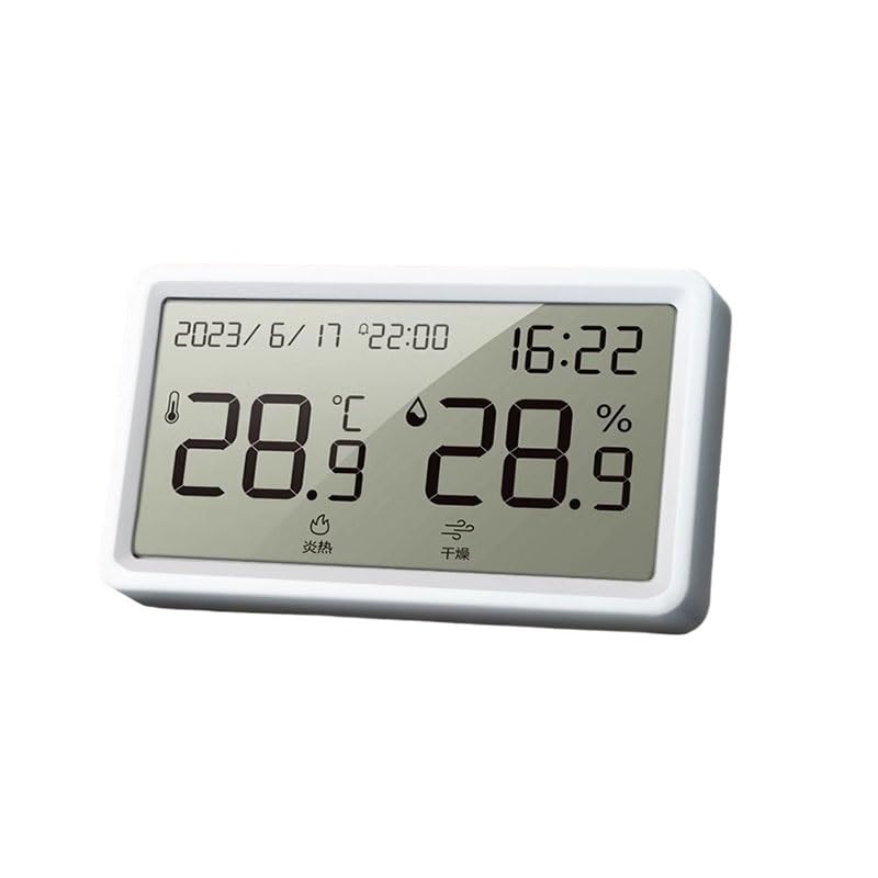 Wall Mounted High Resolution Digital Thermometer with Alarm Clock for Household Use