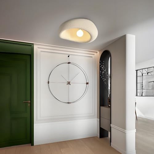Plafond moderne E27 beige de 20 cm en polystyrène crème pour salon