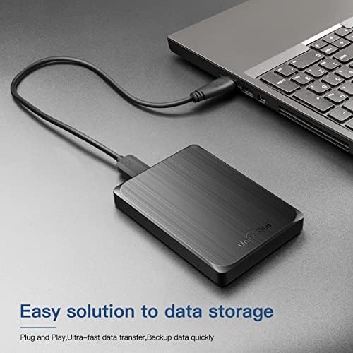 UnionSine 250GB Ultra Slim Portable External Hard Drive USB3.0 HDD Storage Compatible for PC, Desktop, Laptop(Black) HD2512