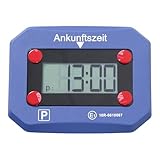 EUROtops Elektronische Parkscheibe - Elektromechanische Parkuhr mit Zulassung, inkl. beleuchtetem Display, SOS-Lichtfunktion & automatischer Zeiterkennung - KFZ-Innenzubehör