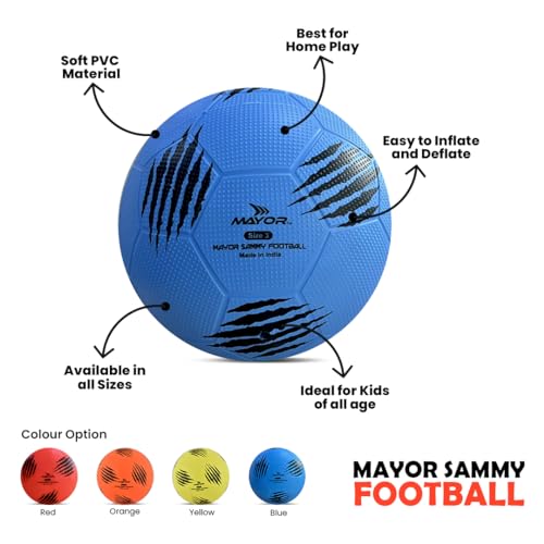 Mayor Sammy Indoor and Outdoor Rubber Football Kids Football for Age Group Below 9 Years - Size: 3 (Pack of 1, Blue) - Image 4