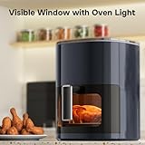 Simple Deluxe Air Fryer - 6.34 QT Digital Airfryer with Visible Window, 12 Presets Functions, Nonstick and Dishwasher-Safe Basket, 1700W, Gray
