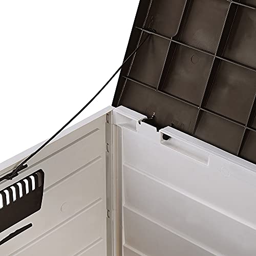 Beliani Auflagenbox aus Kunststoff beige/braun Gartentruhe Outdoor Kissenbox Locarno – Bild 8