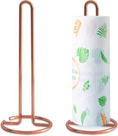 Kitchen Roll Holder Free Standing Napkin Holder Paper Towel Hand Towels Kitchen Accessories Paper Towel Dispenser Office Dining Room Rose Gold