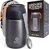 GOOD FOR YOU - Thermos alimentaire de Boîte à repas inoxydable pour repas chauds ou froids...