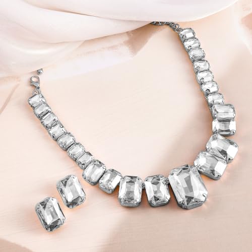 Image of Rubans Crystal Necklace Set Stylish Jewellery Gift for Women & Girls
