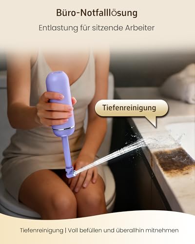 Image of Portable Bidet for Travel & Camping - Manual Squeeze Peri Bottle Handheld | 3 Leak-Proof Seals | BPA-Free | Feminine Hygiene Care | Postpartum | Extendable Sprayer with Nozzle | for Men&Women-Purple