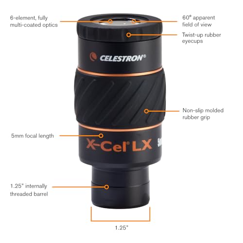 Celestron 93421 X-Cel LX Series 1.25 inch / 5mm Eyepiece, Black