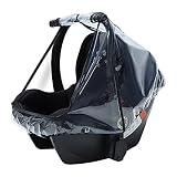 Vegena Universal Baby Car Seat Rain Cover, Waterproof Windproof Infant Car Seat Rain Cover, Stroller Weather Shield with Zipper Door and Side Ventilation, Quality Transparent Rain Cover for Car Seat