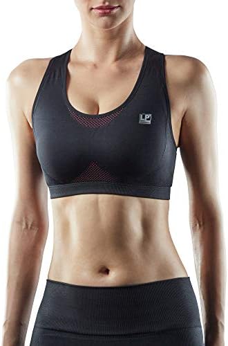 LP SUPPORT Women's Workout Compression High-Impact Sports Bra 235Z - Workout, Gym, Yoga - Ultimate Comfort & Support - Correct Posture (Black, Medium)