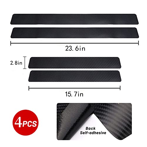 Lanzmyan Door Sill Protector Universal 4D Carbon Fiber Scuff Protective Door Threshold Guard Vinyl Sticker 4Pcs #TOP3