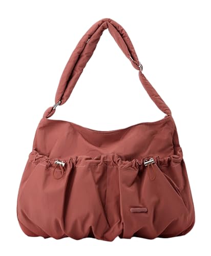 Large Nylon Hobo Bags for Women Cute Crescent Shoulder Bag Underarm Satchel Casual Crossbody Purse Trendy Tote Handbag