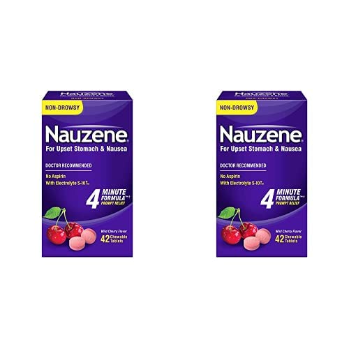 Nauzene Upset Stomach & Nausea Chewable Tablets Flavor, Wild Cherry, 42 Count (Pack Of 2) #TOP4