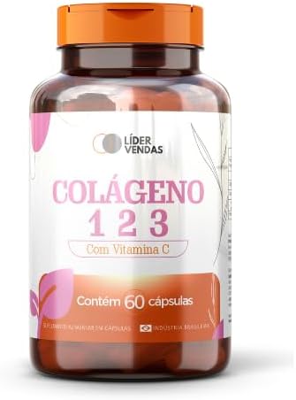 Colágeno Tipos 1, 2 e 3 com Vitamina C - 1000mg (1g) - 60 Cápsula...