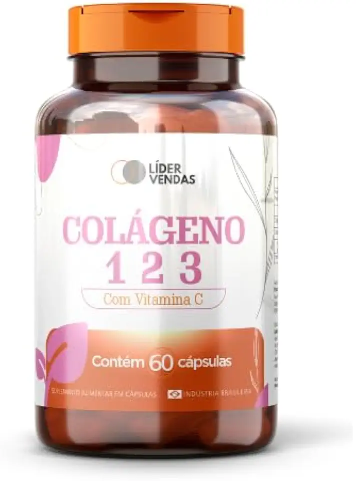 Colágeno Tipos 1, 2 e 3 com Vitamina C - 1000mg (1g) - 60 Cápsulas - Suporte para Articulações, Pele, Cabelos e Unhas - Alta Absorção e Pureza