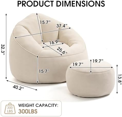 Bean Bag Chair-Microfiber Upholstered Comfort