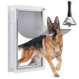 Pet Door for Wall Upgrade 2.0 with Secure Aluminum Lock, Steel Frame & Telescoping Tunnel, Double Silicone Flaps Dog Doggy Door and Cat Door for All Pets, Strong & Durable (Pets Up to 220 Lb) -XLarge