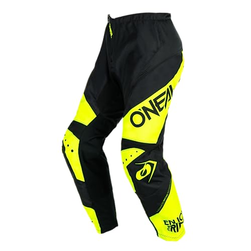 O'NEAL | Motocross-Hose | Enduro MX | Maximale Bewegungsfreiheit, Leichtes, Atmungsaktives und langlebiges Design | Pants Element Racewear V.24 | Erwachsene | Schwarz Neon-Gelb | Größe 32