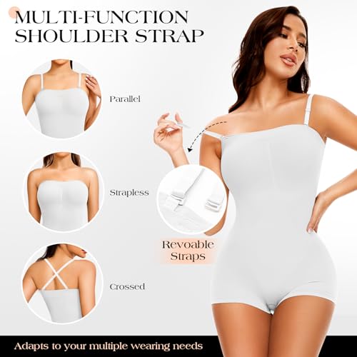 Image of Strapless Shapewear for Women Tummy Control Seamless Jumpsuit Shapewear | Bodysuit Butt Lifter Thigh Slimmer Body Shaper Seamless Under Dresses