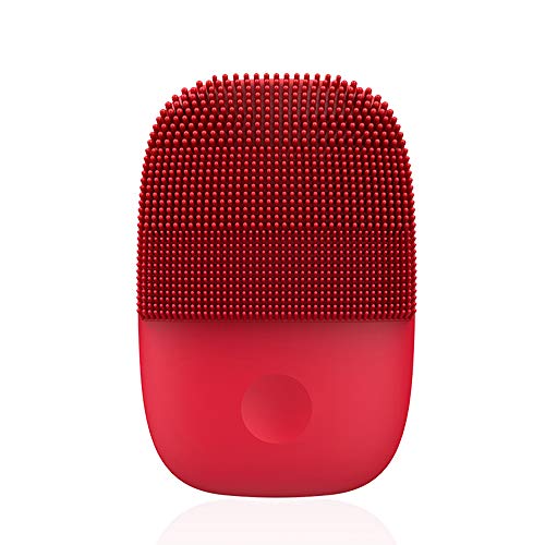 Facial Cleaning brush Upgrade Version,IPX7 Waterproof 5 Modes,90 seconds cleaning time. 15°Slope brush head。Electric Sonic Face Brush Deep Cleaning Rechargeable (Red)