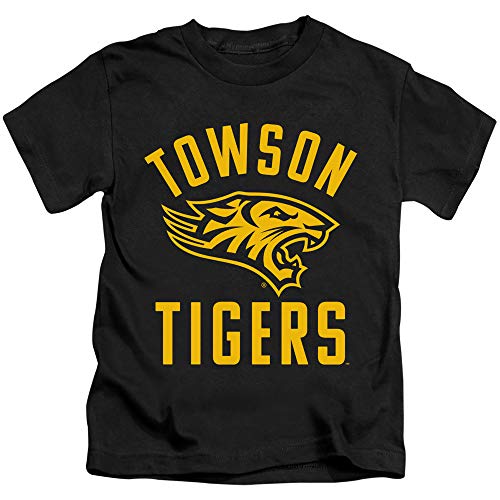 Towson University Official One Color Tiger Logo Unisex Youth Juvenile T-Shirt, Black, Large (7)