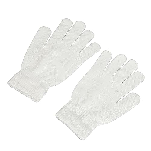 Qukaim Licht-Up-Handschuhe - Fluoreszierende Handdekorationen für Halloween und Festivalpartys, Nachleuchtendes Design, Einheitsgröße passt den meisten, Weiß