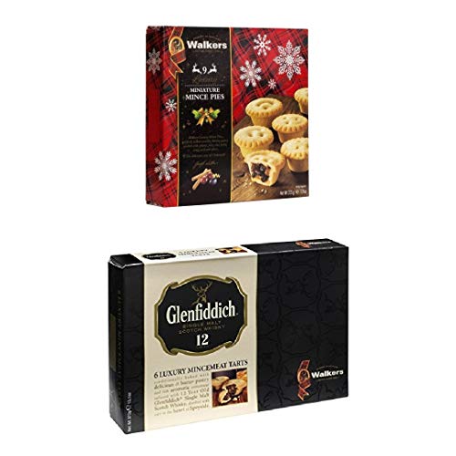 Bundle of 2 - Walkers 6 Luxury Mini Mince Pies 220g x 1 Walkers Glenfiddich Mince Pies 370g x 1