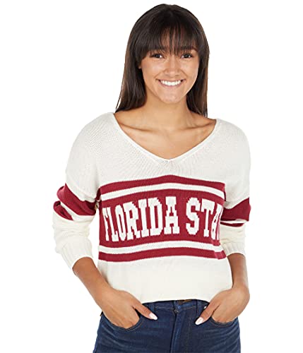 Lauren James Florida State Seminoles Varsity Sweater Garnet/White MD