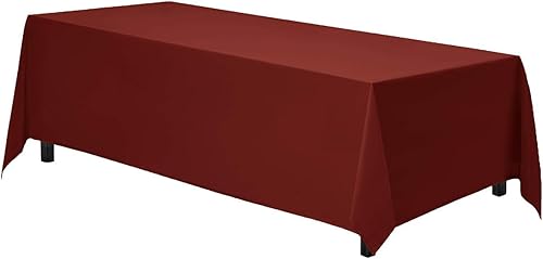 Miniatura 4 de Spaces Mantel de mesa 100% algodón para decoración de mesa de bodascocina, comedor, (rectangular), mantel (60 x 84 pulgadas, borgoña), lavable a