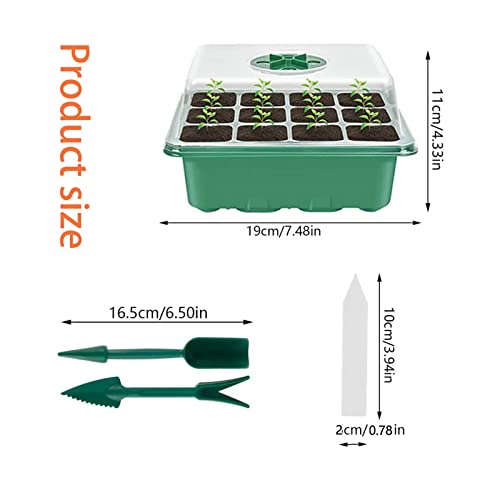 Myltw 5 Pack Seed Starter Tray Seedling Tray Kits,Adjustable Humidity Plant Starter Dome And Base Greenhouse Grow Trays For Seeds Growing Starting(12 Cells Per Tray #TOP1